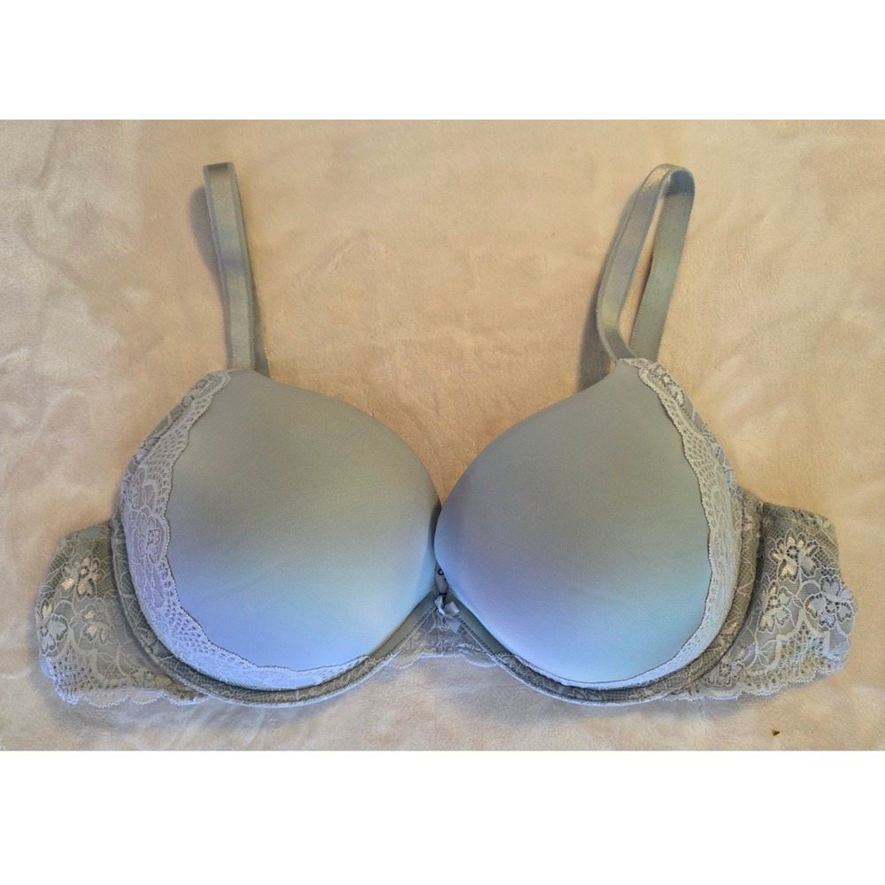 Torrid 46C Underwire Bra Light Blue Lace Full Coverage Molded Cups